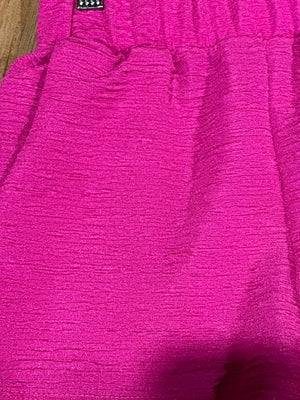 Hot Pink Crinkle Knit Short