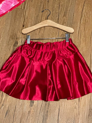 Red Satin Skort