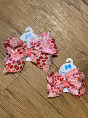 Medium Heart Sequins Bow