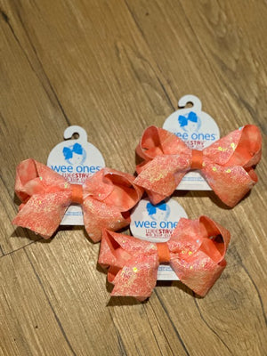 Medium Orange Tone Sequin Bow