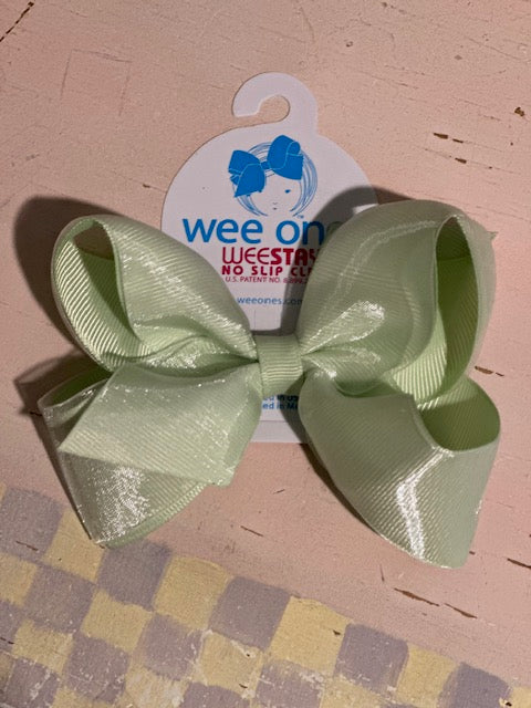 Medium Green Satin Overlay Bow