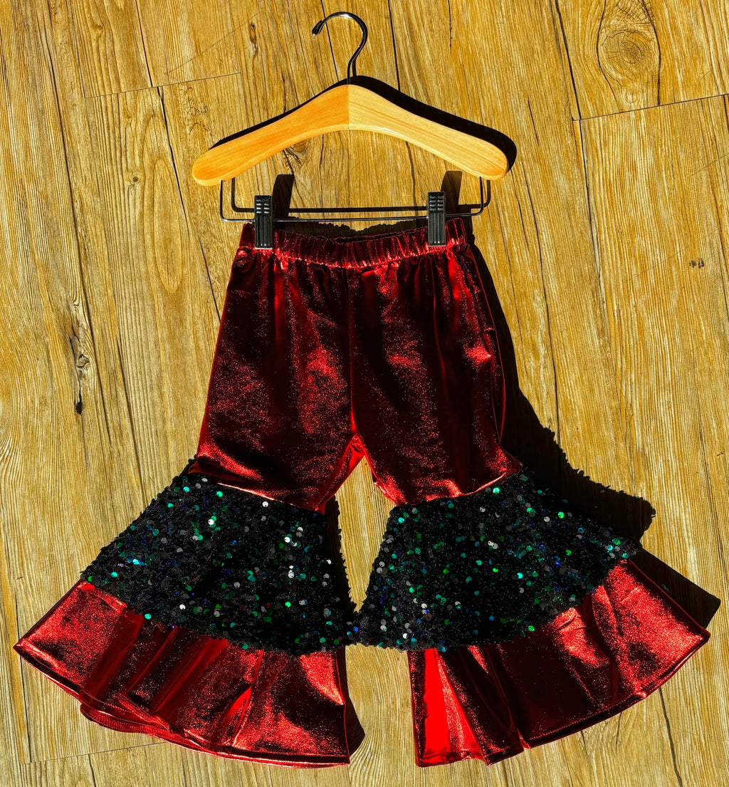 Red/Green Sequin Bell Bottoms