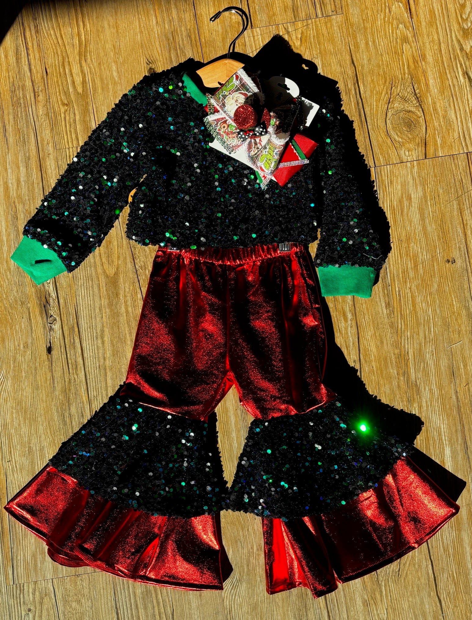 Red/Green Sequin Bell Bottoms