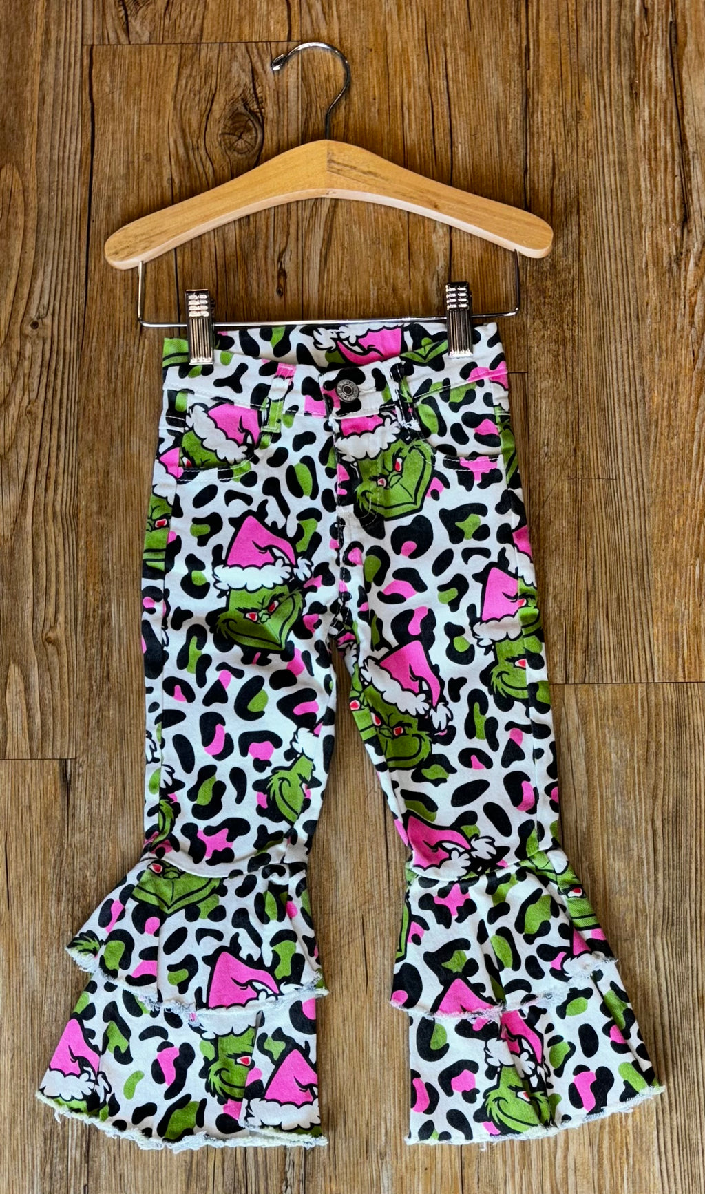 Cheetah Grinch Bell Bottoms