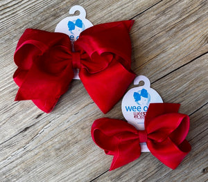 King Red Grosgrain Overlay Bow