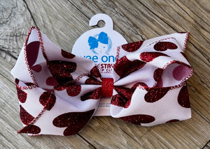 Glitter Heart Tafetta Bow