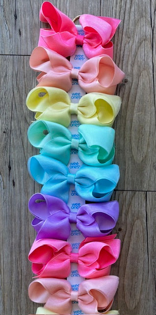 Med Grosgrain Overlay Spring Bows