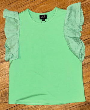 Green Ruffle Top