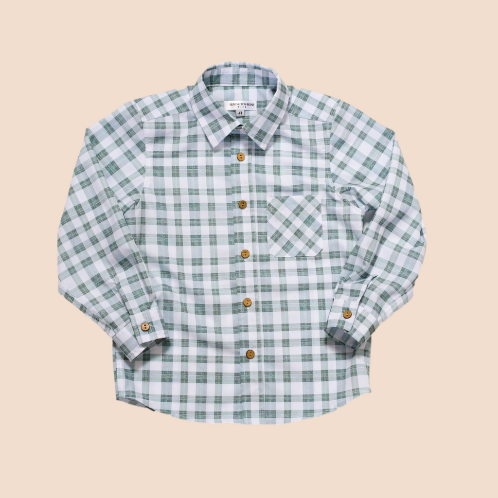 Sage Plaid Buttondown