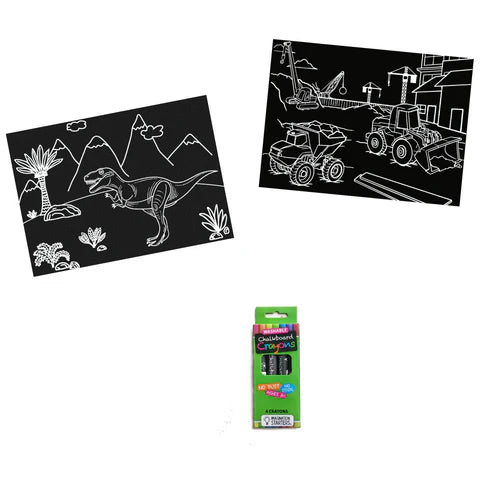 MiniMats Chalkboard Dino & Truck Set